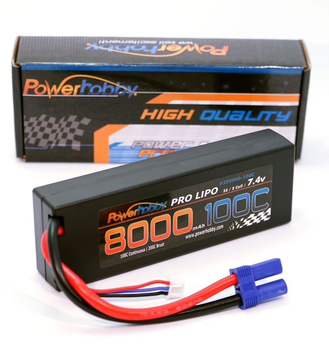 Powerhobby 2S 7.4V 8000mAh 100C Lipo Battery Pack with EC5