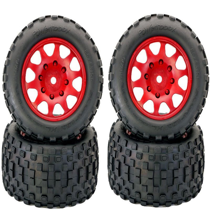 Powerhobby 3275 Red Scorpion Belted Tires on Viper Wheels for X-Maxx 1 Pair