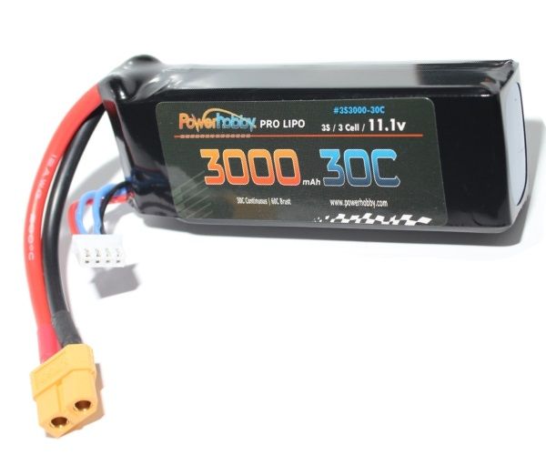 Powerhobby 3S 11.1V 3000mAh 30C Lipo Battery Pack with XT60 Plug