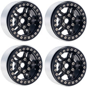 Powerhobby 5053 Black Aluminum 1.9" B4 Beadlock Wheels with 9mm Hubs 4 Pack