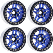 Powerhobby 5053 Blue Aluminum 1.9" B4 Beadlock Wheels with 9mm Hubs 4 Pack