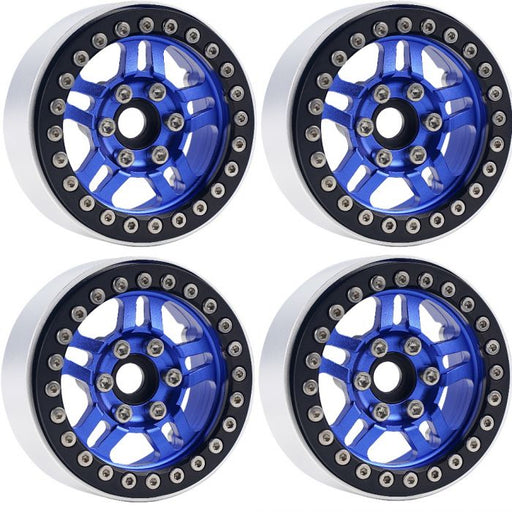 Powerhobby 5053 Blue Aluminum 1.9" B4 Beadlock Wheels with 9mm Hubs 4 Pack