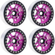 Powerhobby 5053 Pink Aluminum 1.9" B4 Beadlock Wheels with 9mm Hubs 4 Pack
