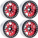 Powerhobby 5053 Red Aluminum 1.9" B4 Beadlock Wheels with 9mm Hubs 4 Pack