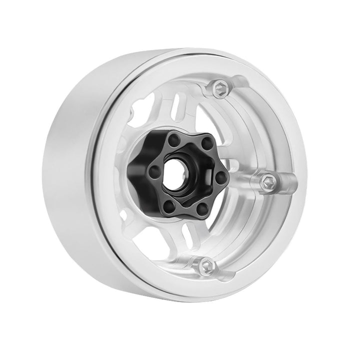 Powerhobby 5053 Silver Aluminum 1.9" B4 Beadlock Wheels with 9mm Hubs 4 Pack