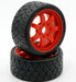 Powerhobby 5101 1/8 Gripper 42/100 Belted Tires on Red 17mm Wheels 1 Pair