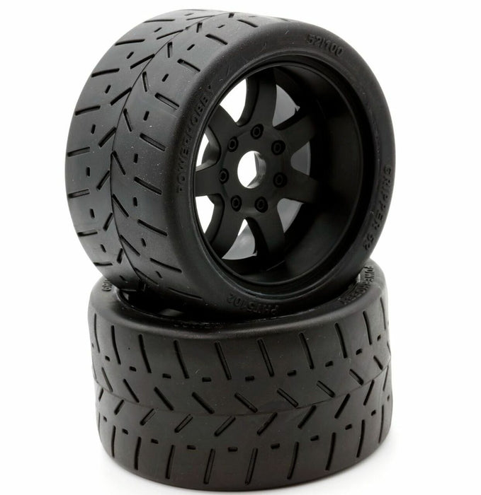 Powerhobby 5102 1/8 Gripper 54/100 Belted Tires on Black 17mm Wheels 1 Pair