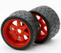 Powerhobby 5102 1/8 Gripper 54/100 Belted Tires on Red 17mm Wheels 1 Pair