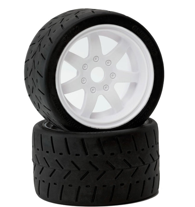 Powerhobby 5102 1/8 Gripper 54/100 Belted Tires on White 17mm Wheels 1 Pair