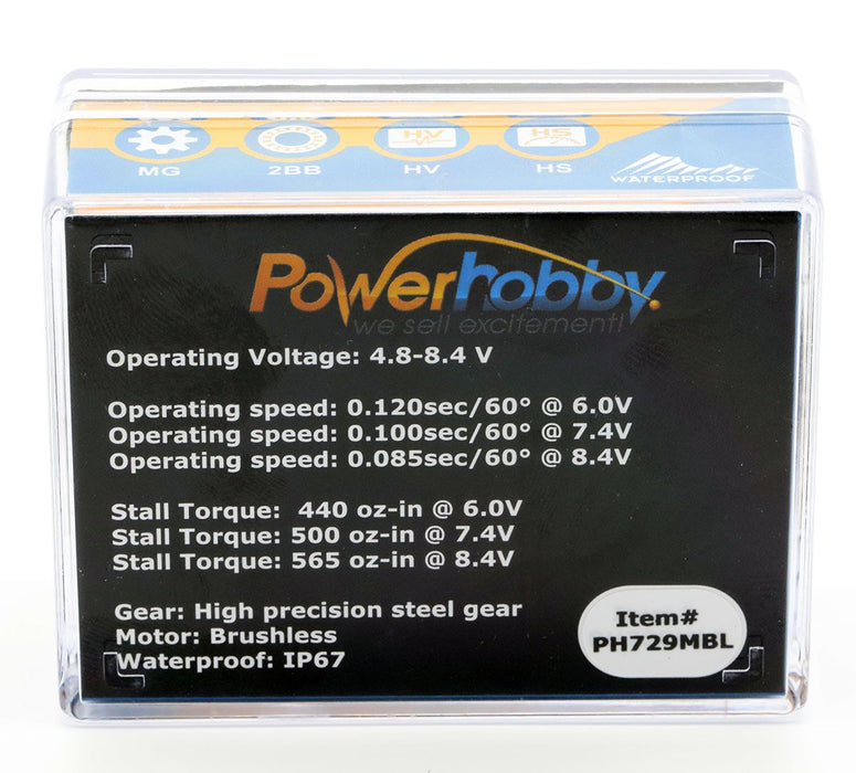 Powerhobby 729MBL HV Waterproof Brushless Steel Gear Servo