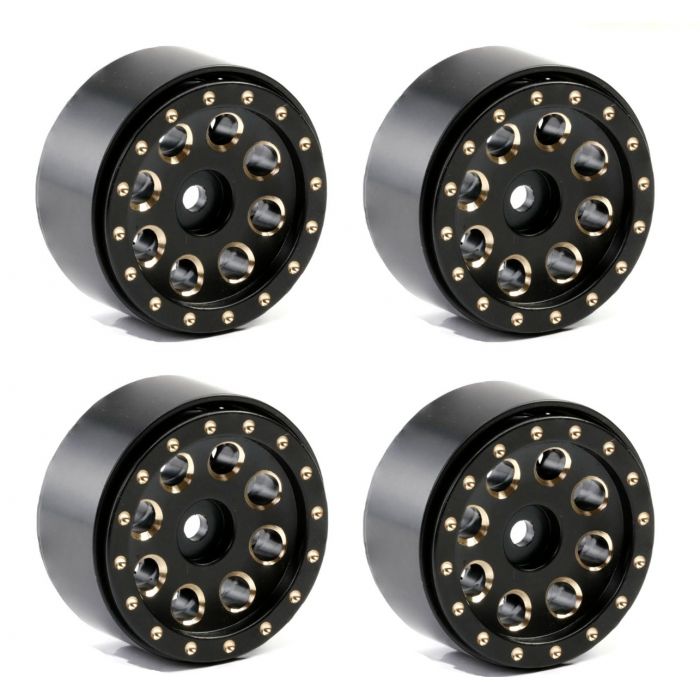Powerhobby CX24031 8 Hole Brass 1.0" Rock Crawler Beadlock Wheels 4 Pack