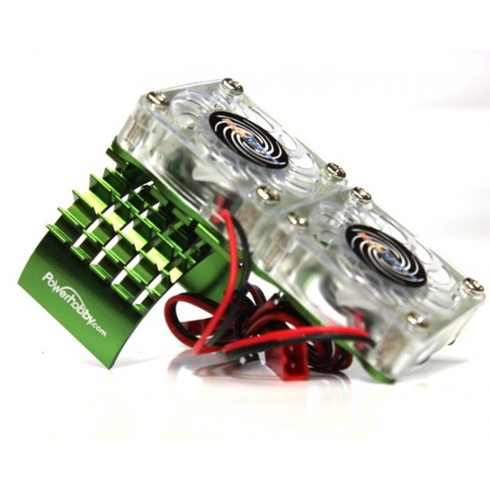 Powerhobby Green Aluminum Cooling Fan and Motor Heatsink for Slash 4x4