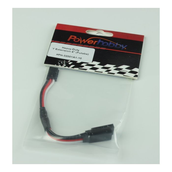 Powerhobby PH-32001A1-10 4" Heavy Duty Servo Y Extension with Futaba Connector