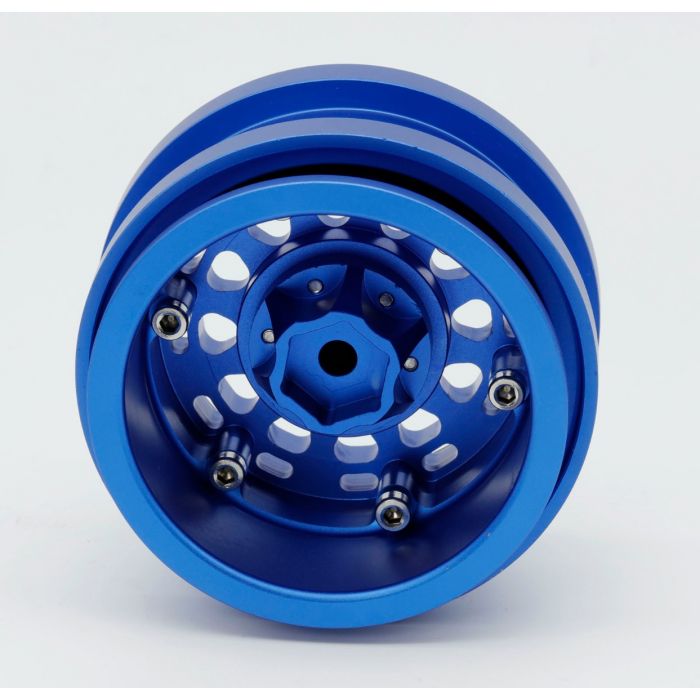 Powerhobby PHSCX601-Blue x2 Blue Aluminum 2.9" Beadlock Wheels for SCX6 Set of 4