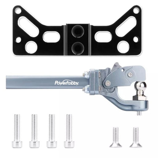 Powerhobby PHSCX621-Silver Aluminum Tow Hook Trailer Hitch for SCX6
