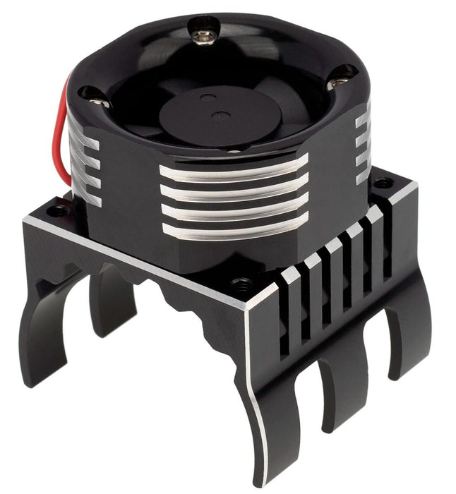 Powerhobby PHT1299 Black Aluminum High Speed Cooling Fan with Heatsink and LEDs for 1/8 Motors