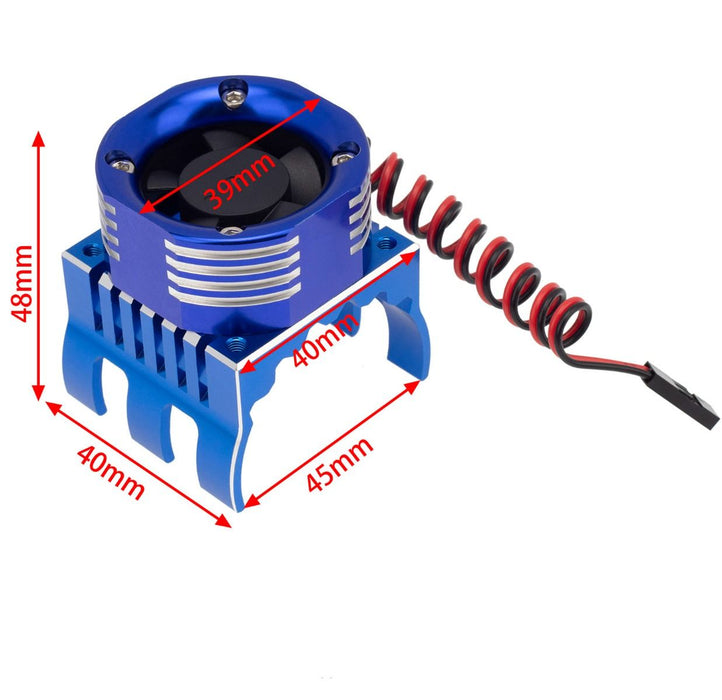 Powerhobby PHT1299 Blue Aluminum High Speed Cooling Fan with Heatsink and LEDs for 1/8 Motors