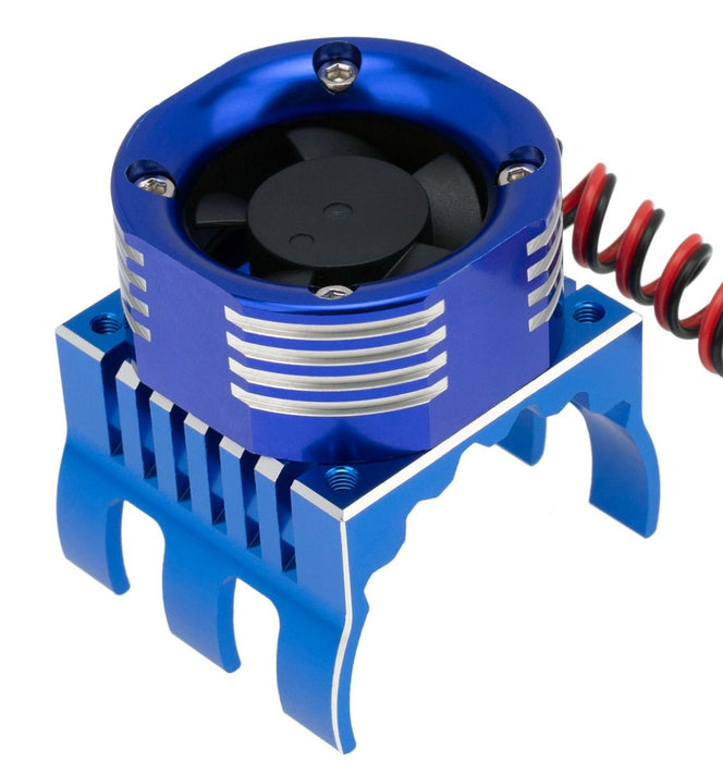 Powerhobby PHT1299 Blue Aluminum High Speed Cooling Fan with Heatsink and LEDs for 1/8 Motors