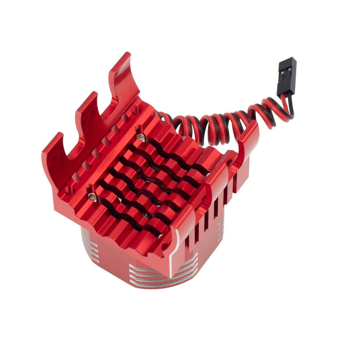 Powerhobby PHT1299 Red Aluminum High Speed Cooling Fan with Heatsink and LEDs for 1/8 Motors