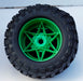 Powerhobby PHT2366-G 1/8 Defender 3.8" Belted Tires on Green 17mm Hex Wheels (1 Pair)