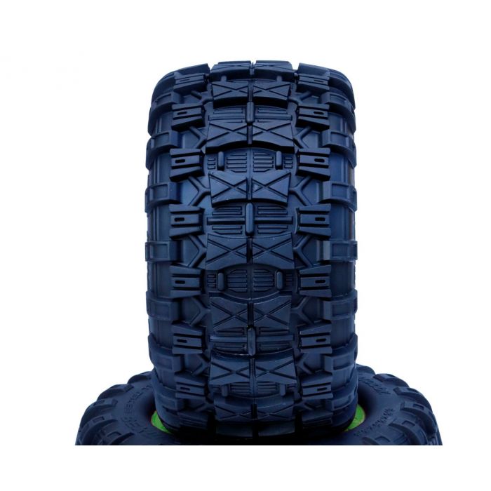 Powerhobby PHT2372-G 1/8 Raptor 3.8" Belted Tires on Green 17mm Hex Wheels