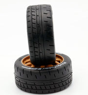 Powerhobby PHT2401-MC 1/8 Beast Belted (Medium Compound) Tires on Brown 17mm Hex Wheels