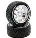 Powerhobby PHT2402-MCR 1/8 Phantom 3.8" Belted Tires on Chrome 17mm Hex Wheels (1 Pair)
