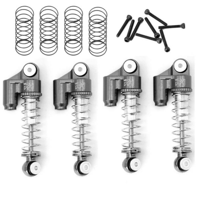 Powerhobby SCX2401 Grey Front and Rear Aluminum Threaded Micro Shocks for SCX24