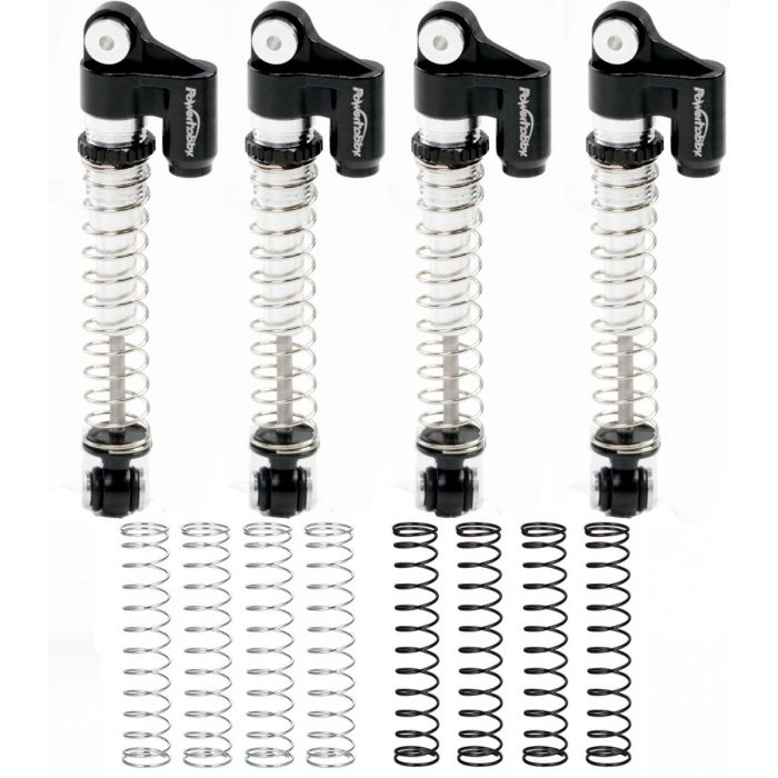 Powerhobby SCX24021 Black Long Travel Aluminum Threaded 48mm Shocks for SCX24