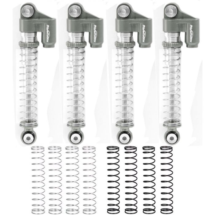 Powerhobby SCX24021 Grey Long Travel Aluminum Threaded 48mm Shocks for SCX24