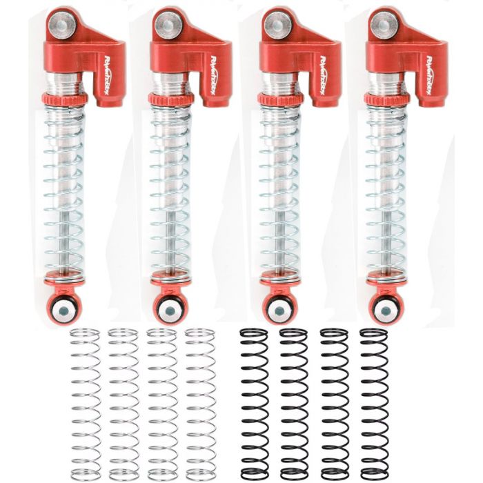 Powerhobby SCX24021 Red Long Travel Aluminum Threaded 48mm Shocks for SCX24