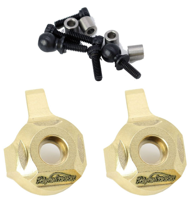 Powerhobby SCX2407 Brass Front Steering Knuckles for SCX24 1 Pair