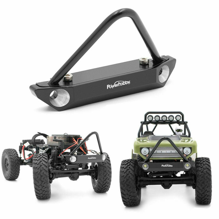 Powerhobby SCX2408 Black Aluminum Front Bumper for SCX24 Deadbolt or Jeep