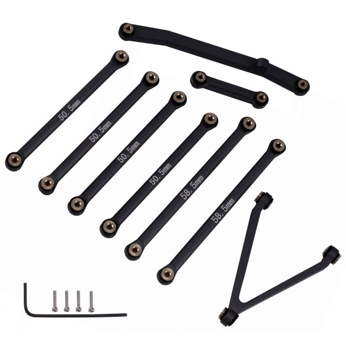 Powerhobby SCX24115 Black Aluminum 133.7mm Link Set for SCX24 C10 Chevy or JLU