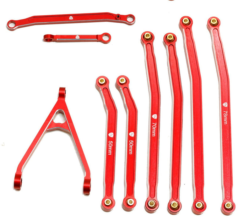 Powerhobby SCX24130 SCX24 Jeep Gladiator Red Aluminum High Clearance Chassis Links