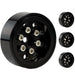 Powerhobby SCX24131 9 Hole Aluminum 1.0" Rock Crawler Beadlock Wheels 4 Pack - Black