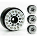Powerhobby SCX24135 6 Hole Aluminum 1.0" Rock Crawler Beadlock Wheels 4 Pack - Chrome