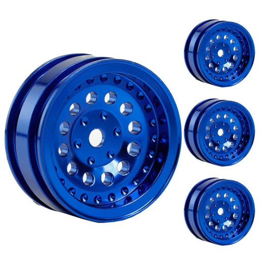 Powerhobby SCX24136 Z6 Aluminum 1.0" Rock Crawler Wheels 4 Pack - Blue