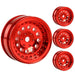 Powerhobby SCX24136 Z6 Aluminum 1.0" Rock Crawler Beadlock Wheels 4 Pack - Red