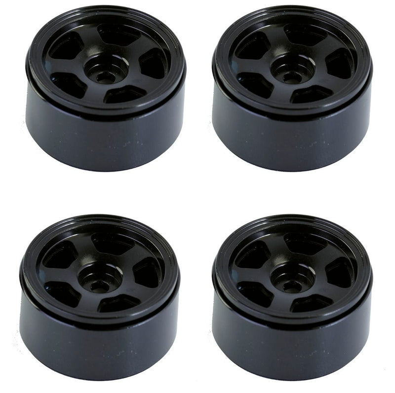 Powerhobby SCX2451 Black Aluminum Beadlock Wheels for SCX24 4 Pack