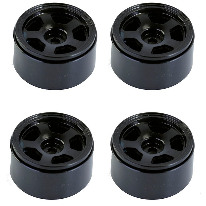 Powerhobby SCX2451 Black Aluminum Beadlock Wheels for SCX24 4 Pack
