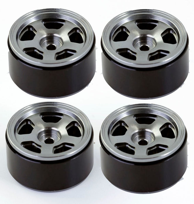 Powerhobby SCX2451 Grey Aluminum Beadlock Wheels for SCX24 4 Pack