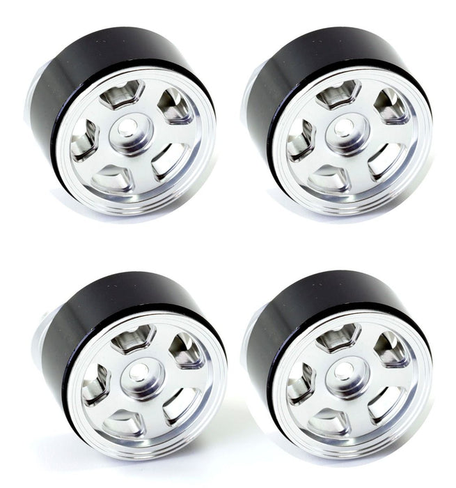 Powerhobby SCX2451 Silver Aluminum Beadlock Wheels for SCX24 4 Pack