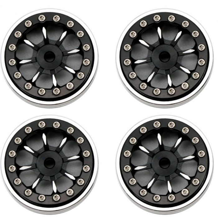 Powerhobby SCX2471 Black 1.0" Aluminum B59 Beadlock Wheels for SCX24 4 Pack