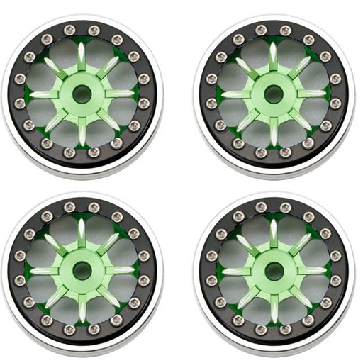 Powerhobby SCX2471 Green 1.0" Aluminum B59 Beadlock Wheels for SCX24 4 Pack