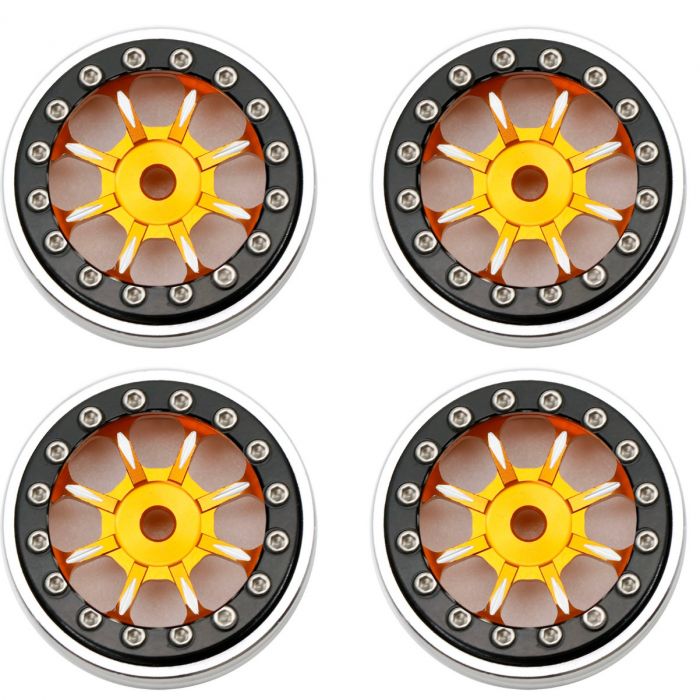 Powerhobby SCX2471 Orange 1.0" Aluminum B59 Beadlock Wheels for SCX24 4 Pack