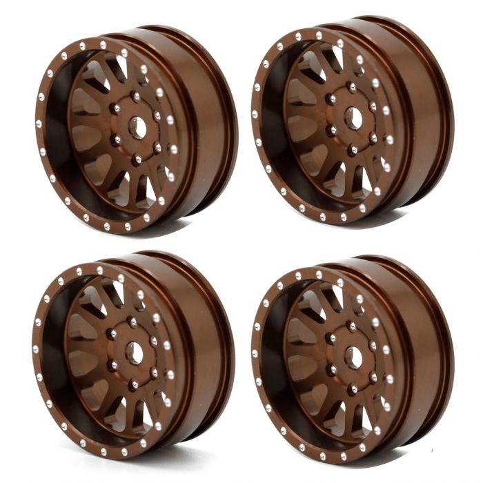 Powerhobby SCX2472 Bronze 1.0" Aluminum A24 Beadlock Wheels for SCX24 4 Pack