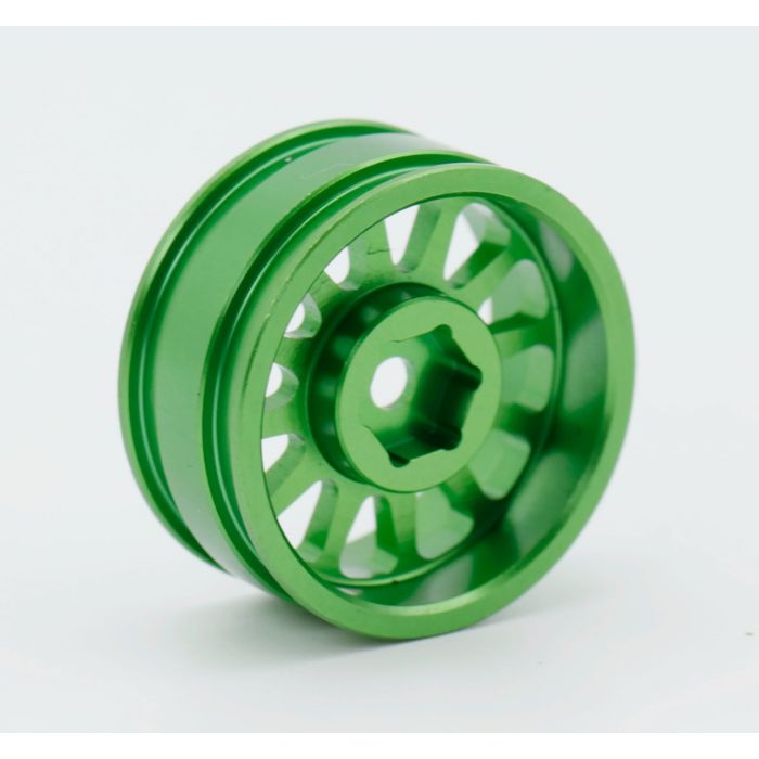 Powerhobby SCX2472 Green 1.0" Aluminum A24 Beadlock Wheels for SCX24 4 Pack