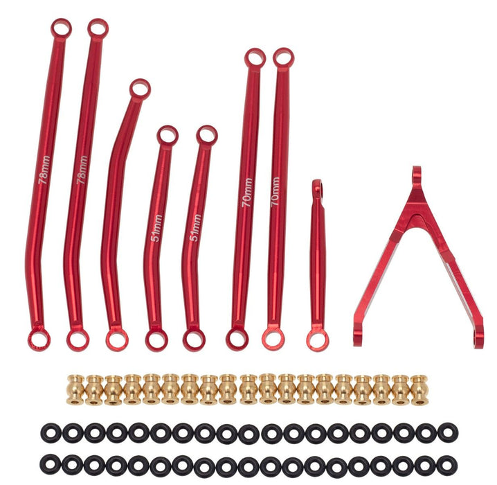 Powerhobby SCX24746 Red Aluminum High Clearance Links for Betty or Deadbolt SCX24
