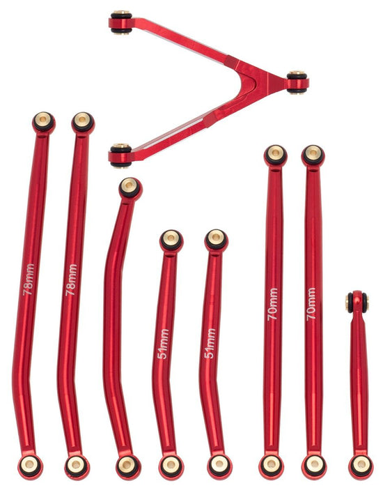 Powerhobby SCX24746 Red Aluminum High Clearance Links for Betty or Deadbolt SCX24